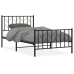 Estructura cama sin colchón con estribo metal negro 100x200 cm