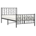Estructura cama sin colchón con estribo metal negro 100x200 cm