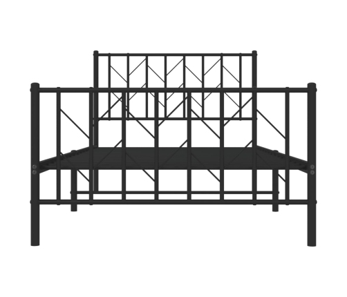 Estructura cama sin colchón con estribo metal negro 100x200 cm