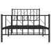Estructura cama sin colchón con estribo metal negro 100x200 cm
