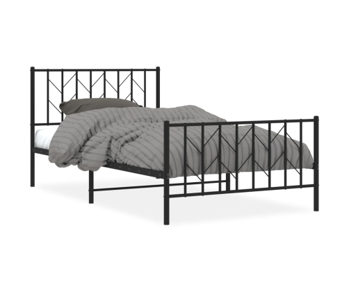 Estructura cama sin colchón con estribo metal negro 107x203 cm