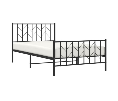 Estructura cama sin colchón con estribo metal negro 107x203 cm