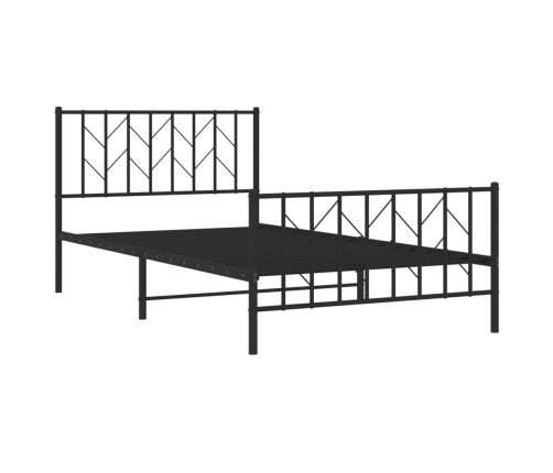 Estructura cama sin colchón con estribo metal negro 107x203 cm