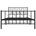 Estructura cama sin colchón con estribo metal negro 107x203 cm