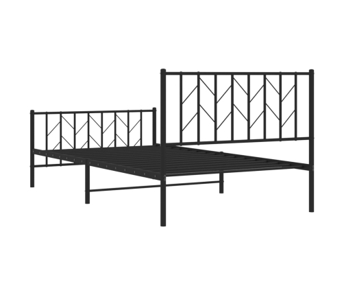 Estructura cama sin colchón con estribo metal negro 107x203 cm