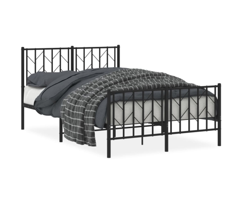 Estructura cama sin colchón con estribo metal negro 120x190 cm