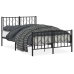 Estructura cama sin colchón con estribo metal negro 120x190 cm