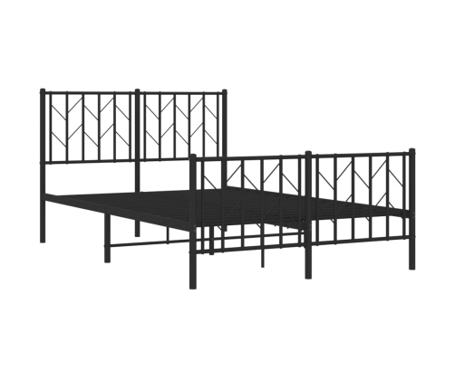 Estructura cama sin colchón con estribo metal negro 120x190 cm