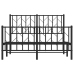 Estructura cama sin colchón con estribo metal negro 120x190 cm