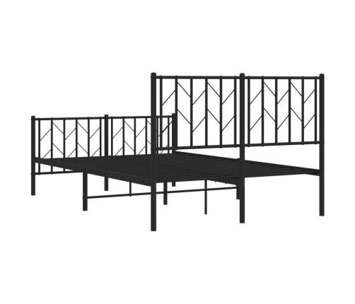 Estructura cama sin colchón con estribo metal negro 120x190 cm