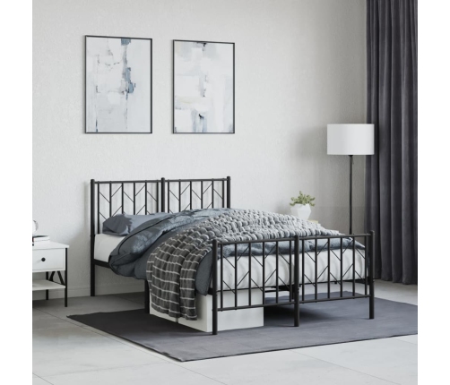 Estructura cama sin colchón con estribo metal negro 120x190 cm