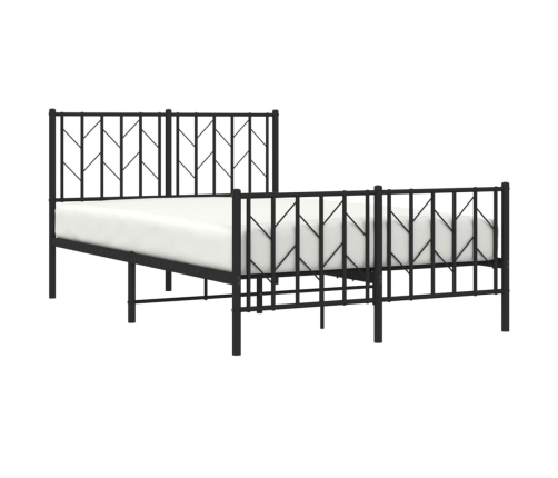 Estructura cama sin colchón con estribo metal negro 120x200 cm