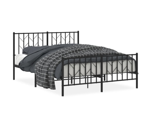 Estructura cama sin colchón con estribo metal negro 135x190 cm