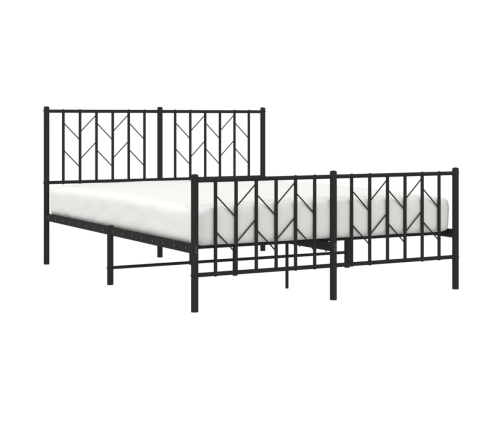 Estructura cama sin colchón con estribo metal negro 135x190 cm