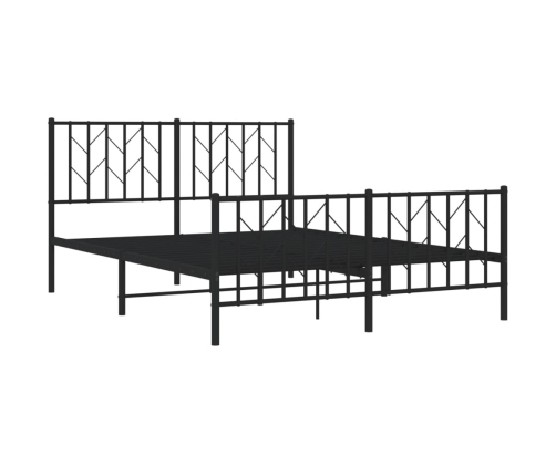 Estructura cama sin colchón con estribo metal negro 135x190 cm