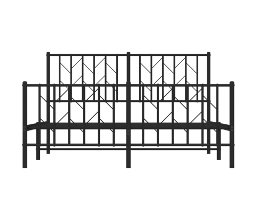 Estructura cama sin colchón con estribo metal negro 135x190 cm