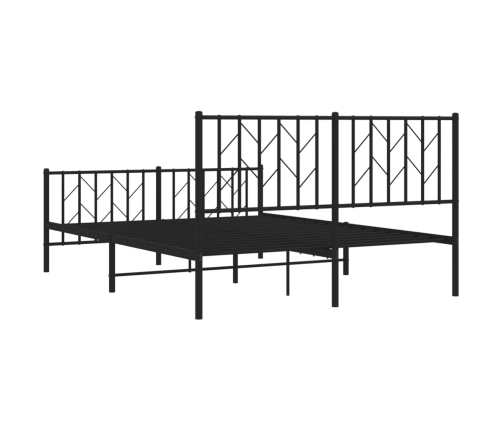 Estructura cama sin colchón con estribo metal negro 135x190 cm