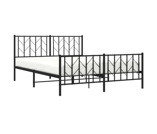 Estructura cama sin colchón con estribo metal negro 150x200 cm