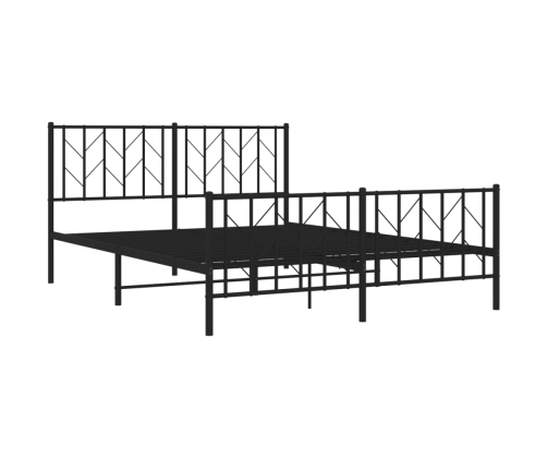 Estructura cama sin colchón con estribo metal negro 150x200 cm