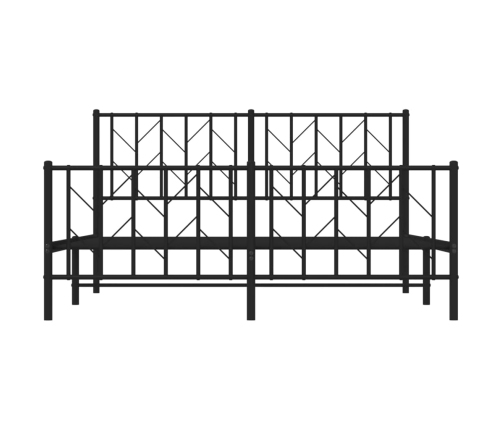 Estructura cama sin colchón con estribo metal negro 150x200 cm