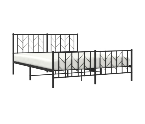 Estructura cama sin colchón con estribo metal negro 160x200 cm