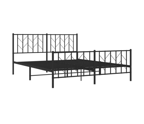 Estructura cama sin colchón con estribo metal negro 160x200 cm