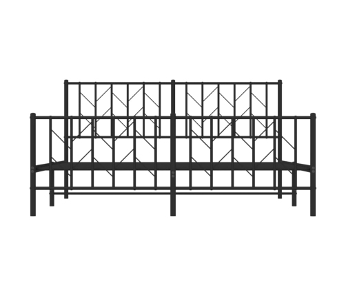 Estructura cama sin colchón con estribo metal negro 160x200 cm