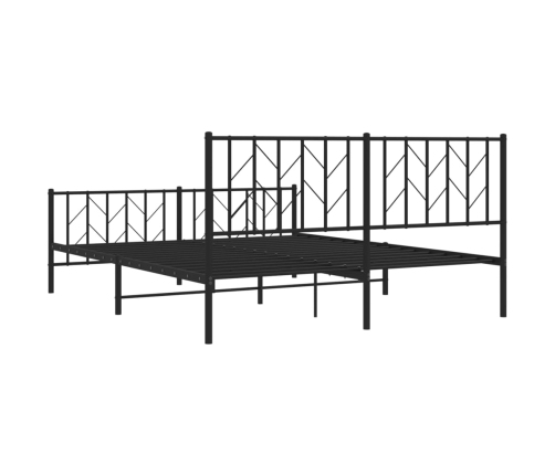 Estructura cama sin colchón con estribo metal negro 160x200 cm