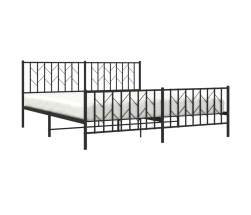 Estructura cama sin colchón con estribo metal negro 180x200 cm