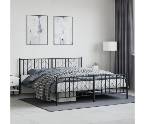 Estructura cama sin colchón con estribo metal negro 180x200 cm