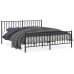 Estructura cama sin colchón con estribo metal negro 183x213 cm