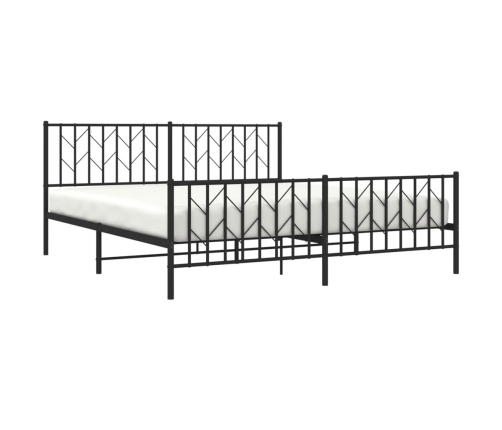 Estructura cama sin colchón con estribo metal negro 183x213 cm