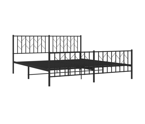 Estructura cama sin colchón con estribo metal negro 183x213 cm