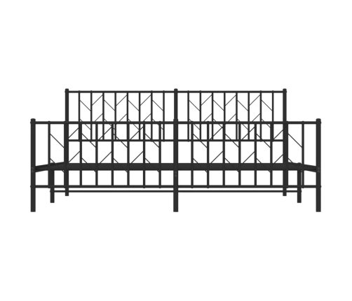 Estructura cama sin colchón con estribo metal negro 183x213 cm