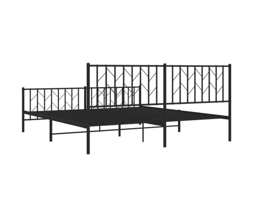 Estructura cama sin colchón con estribo metal negro 183x213 cm