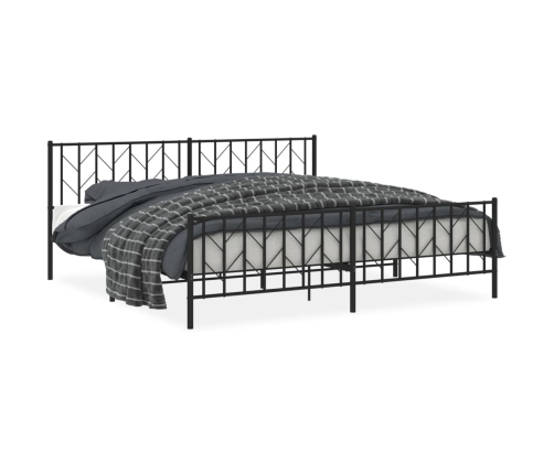 Estructura cama sin colchón con estribo metal negro 200x200 cm