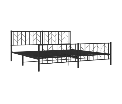 Estructura cama sin colchón con estribo metal negro 200x200 cm