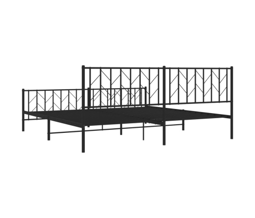 Estructura cama sin colchón con estribo metal negro 200x200 cm