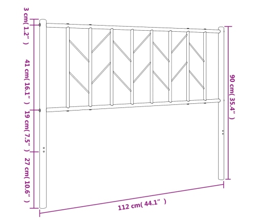 Cabecero de metal negro 107 cm