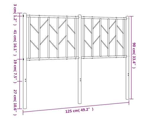 Cabecero de metal negro 120 cm