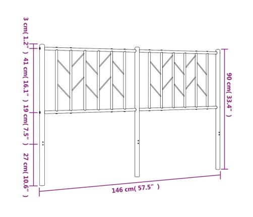 Cabecero de metal negro 140 cm