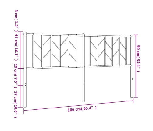 Cabecero de metal negro 160 cm