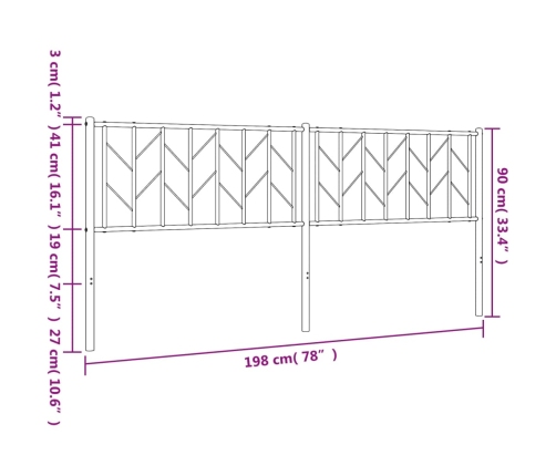 Cabecero de metal negro 193 cm