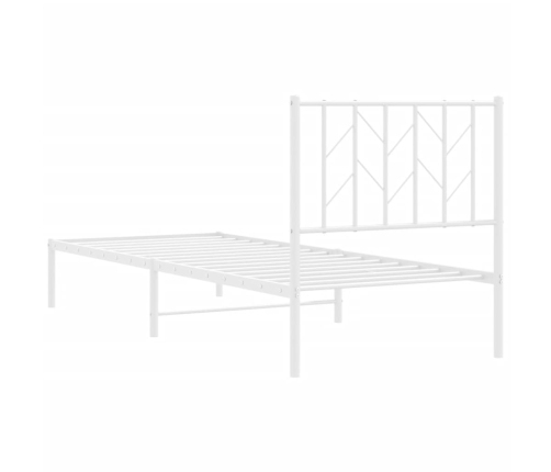 Estructura cama sin colchón con cabecero metal blanco 80x200 cm