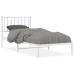 Estructura cama sin colchón con cabecero metal blanco 90x190 cm