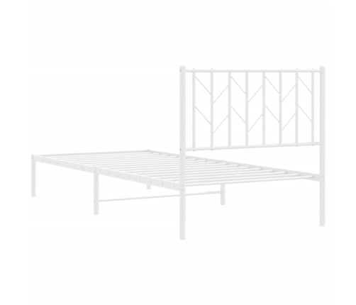 Estructura cama sin colchón con cabecero metal blanco 90x190 cm