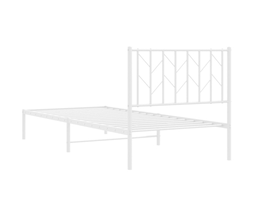 Estructura cama sin colchón con cabecero metal blanco 90x200 cm