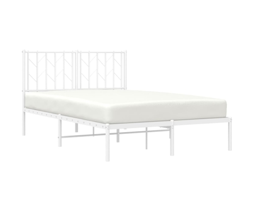 Estructura cama sin colchón con cabecero metal blanco 120x190cm