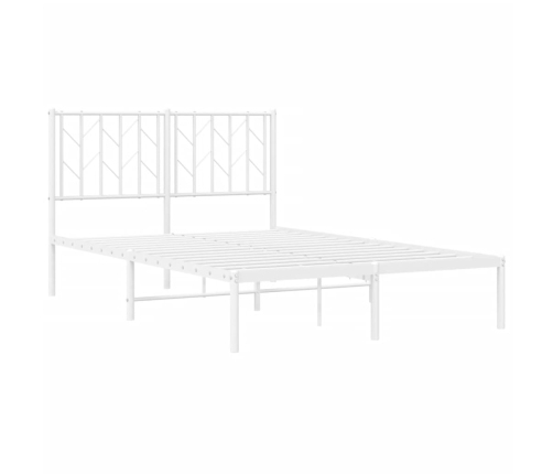 Estructura cama sin colchón con cabecero metal blanco 120x190cm