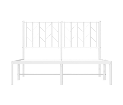 Estructura cama sin colchón con cabecero metal blanco 120x190cm